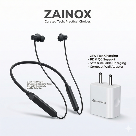 CMF Neckband Pro + Makpower 25W PD Fast Charger Combo