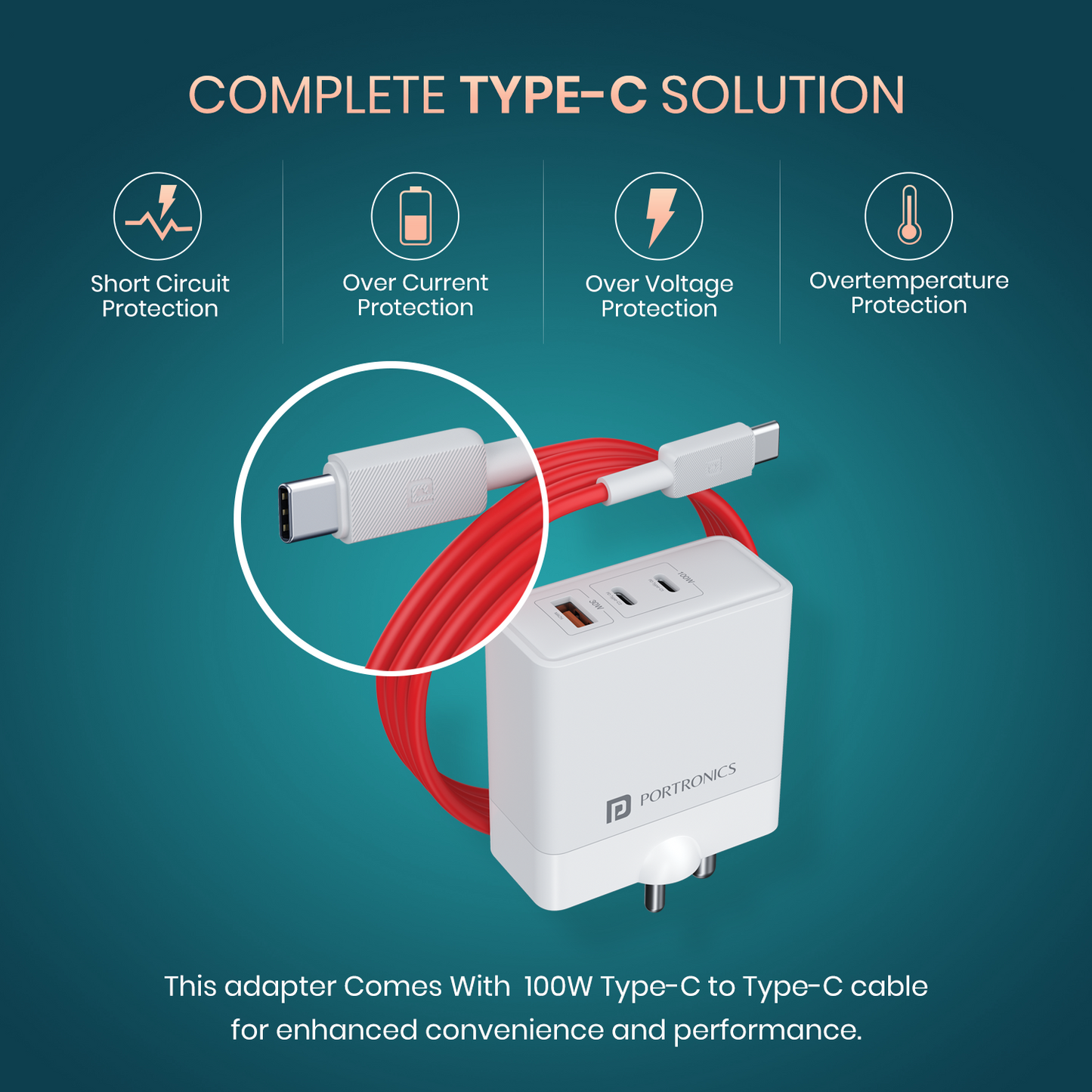 Portronics 100W Adapto 100
