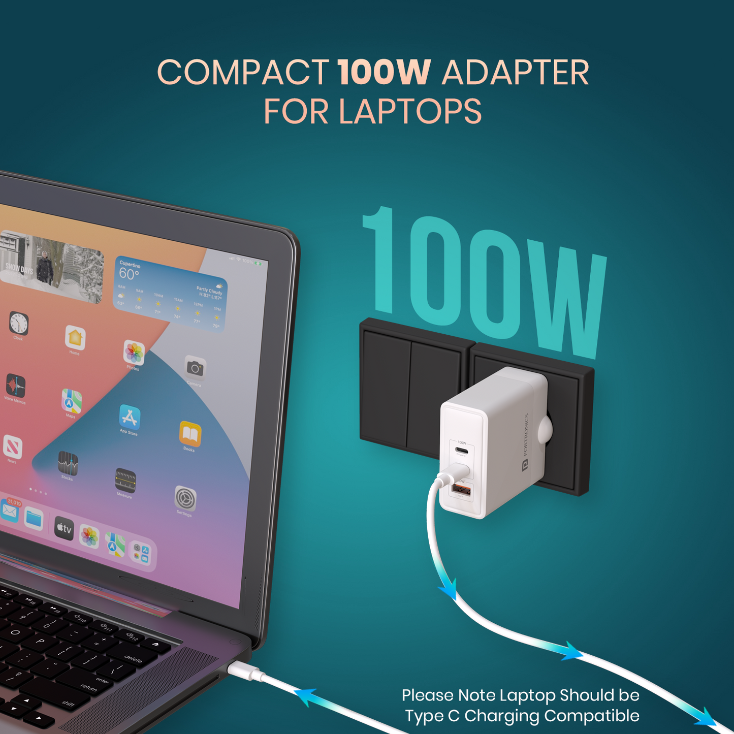 Portronics 100W Adapto 100