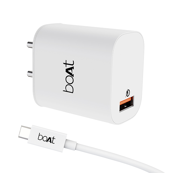 boAt 18w WCD QC3.0 Fast Charger Adaptor with Type C Cable